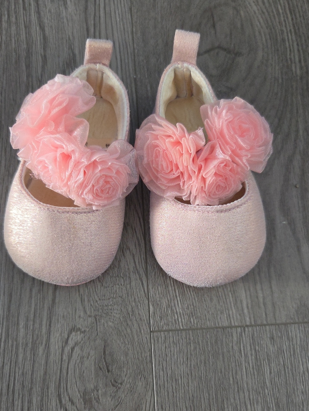 Baby Girls Pink Floral Mary Jane Booties